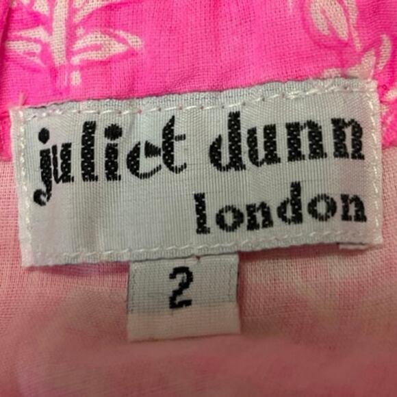 Juliet Dunn Pink Floral Sleeveless Halter Ruffle Tiered Swing Mini Sun Dress 2 - Picture 8 of 10